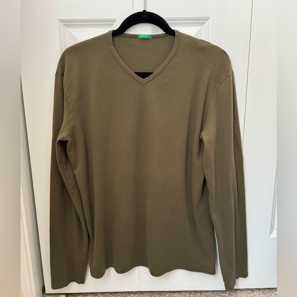 United Colors of Benetton long sleeve green shirt XL